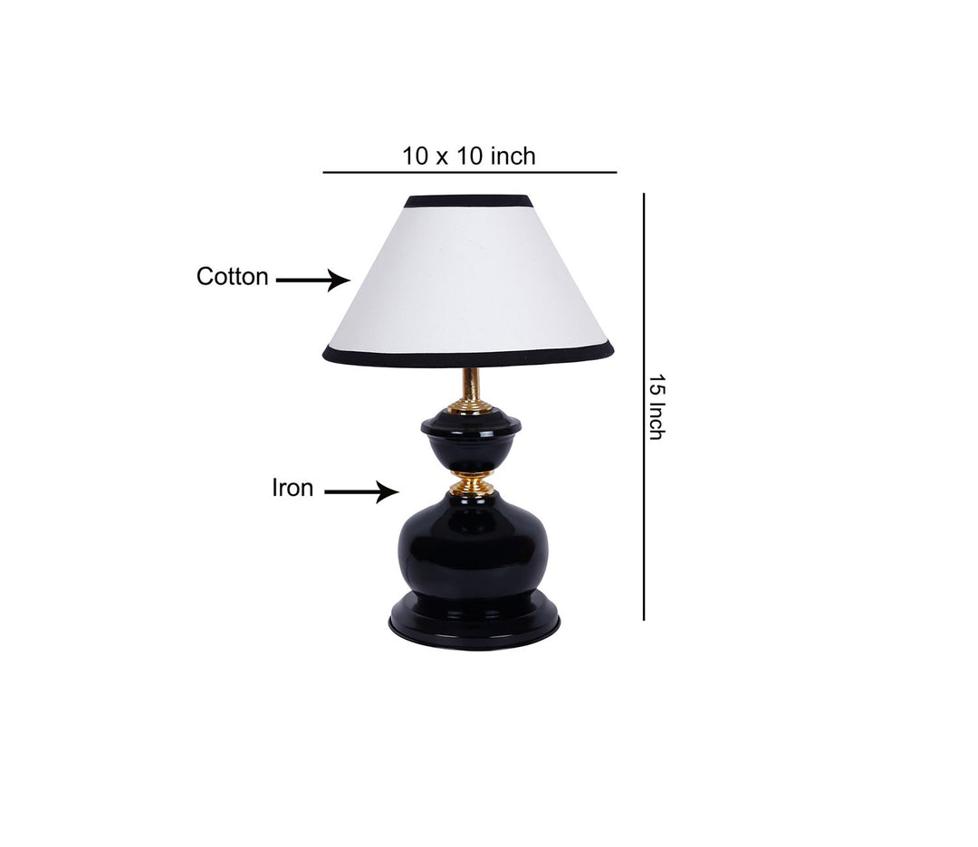 Table Lamp with White Cotton Fabric Shade