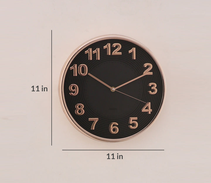 Gold and Black Minimalist Wall Clock