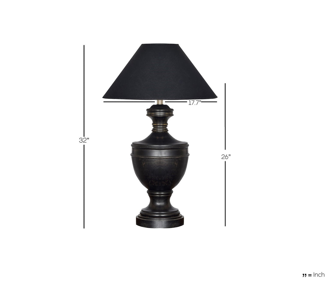 Black Table Lamp with Black Shade (Small)