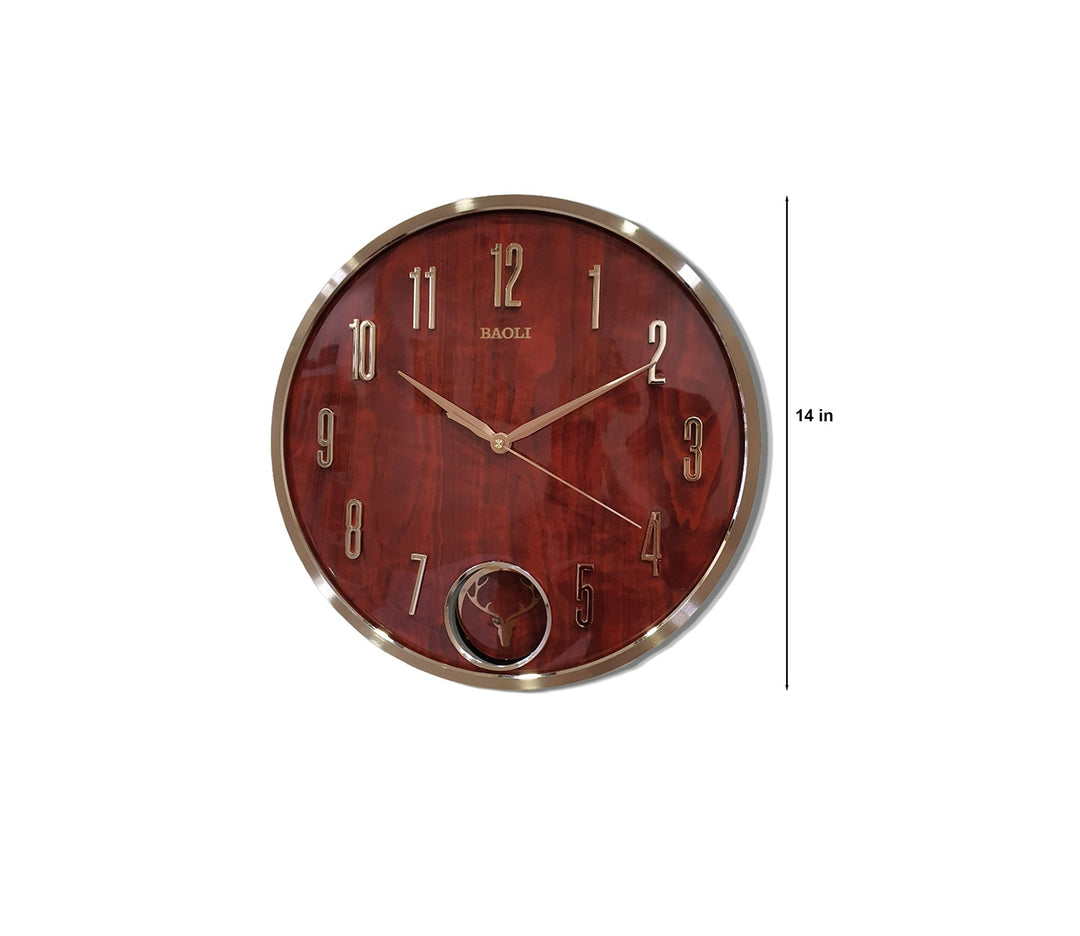 Modern Red Reindeer Pendulum Wall Clock