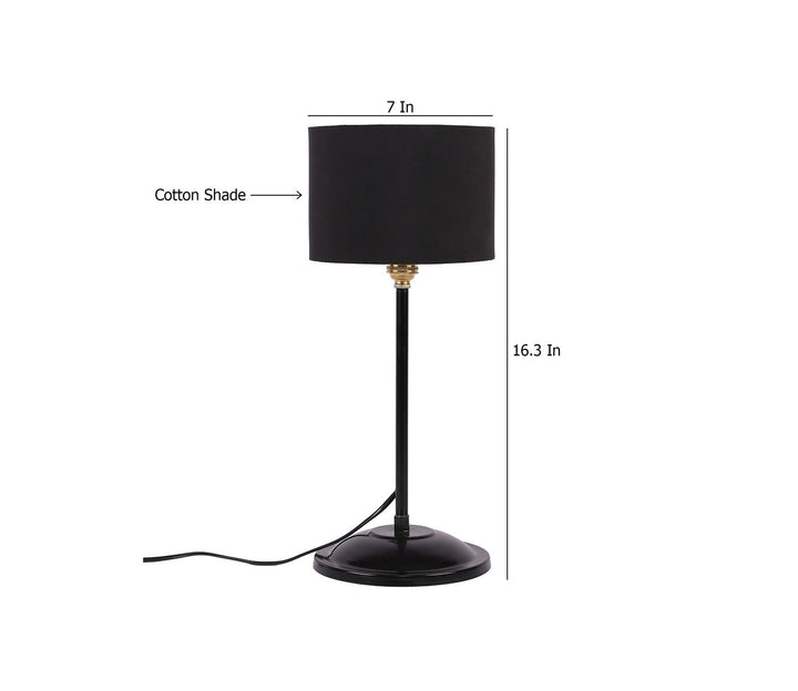 Table Lamp with Black Fabric Shade