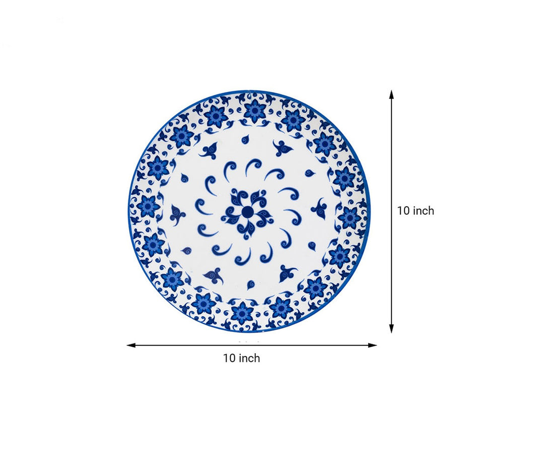 Blue Pottery Floral Decorative Wall Plate