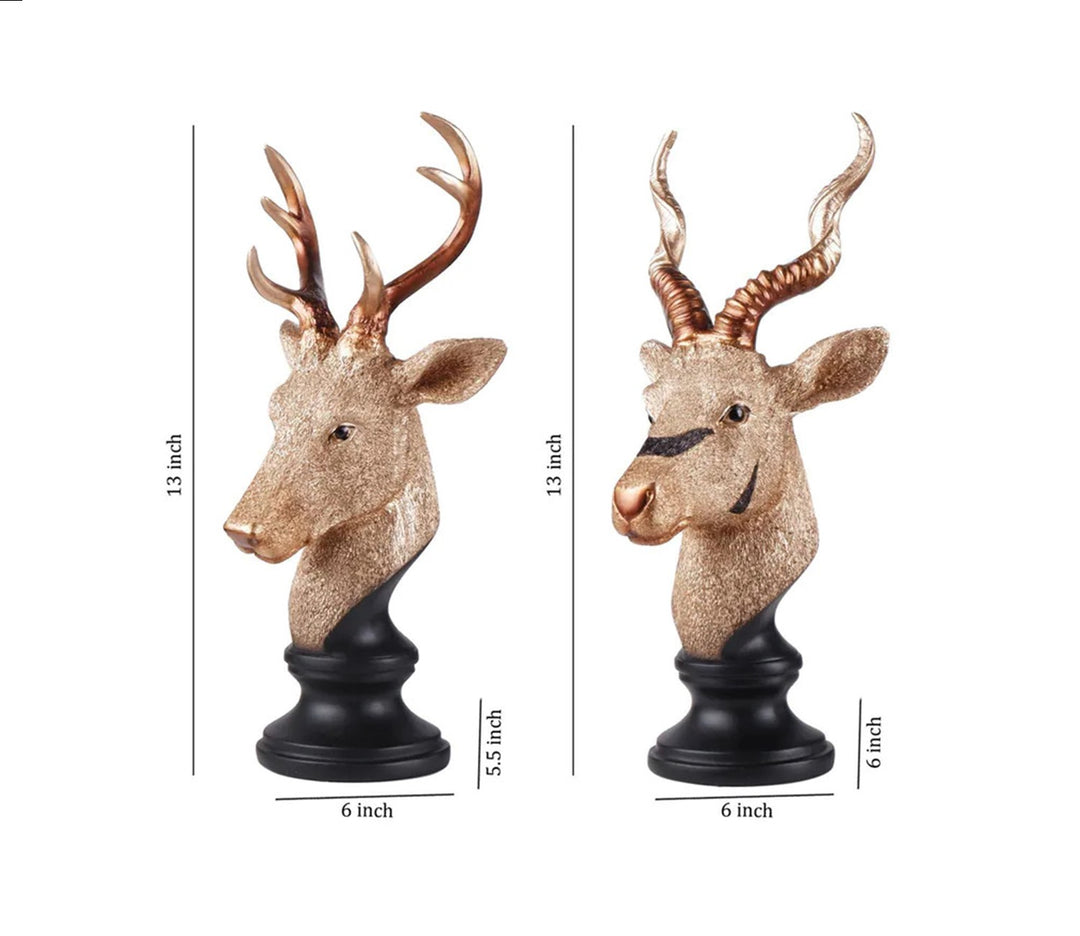 Premium Deer Figurine Set | Set Of Two Premium Deer Figurines