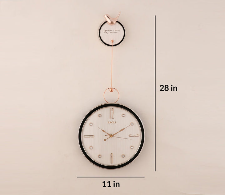 White Sparrow Wall Clock