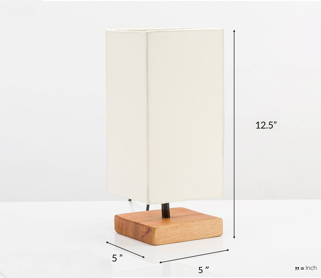 Minimalist Off-White Poplin Fabric Table Lamp