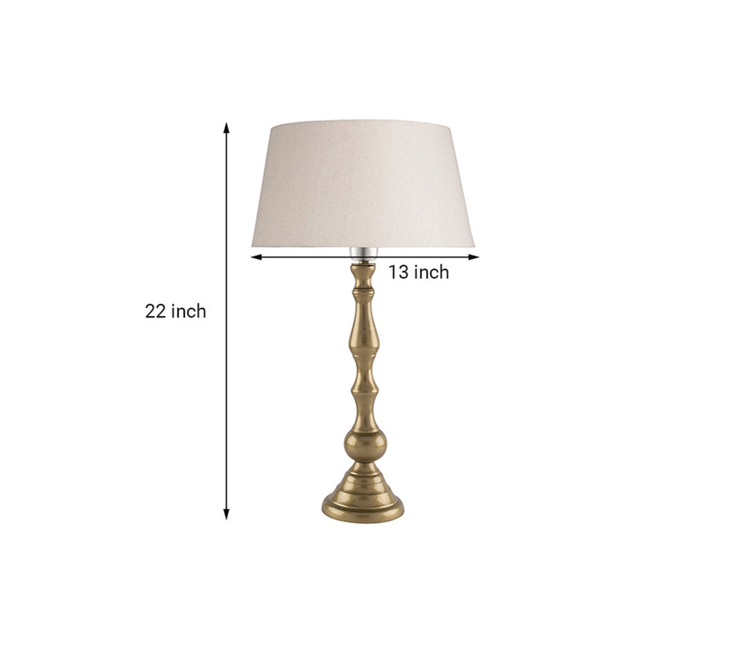 Brushed Gold Teardrop Table Lamp with Khadi Shade