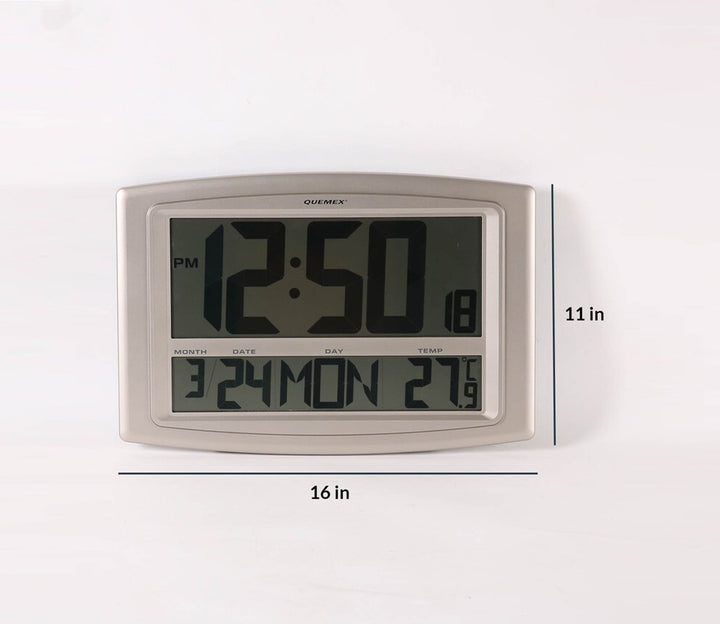 Silver Digital Wall and Table Clock