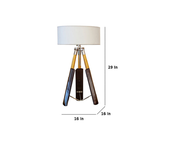 Cricket Bat Table Lamp with White Cotton Shade