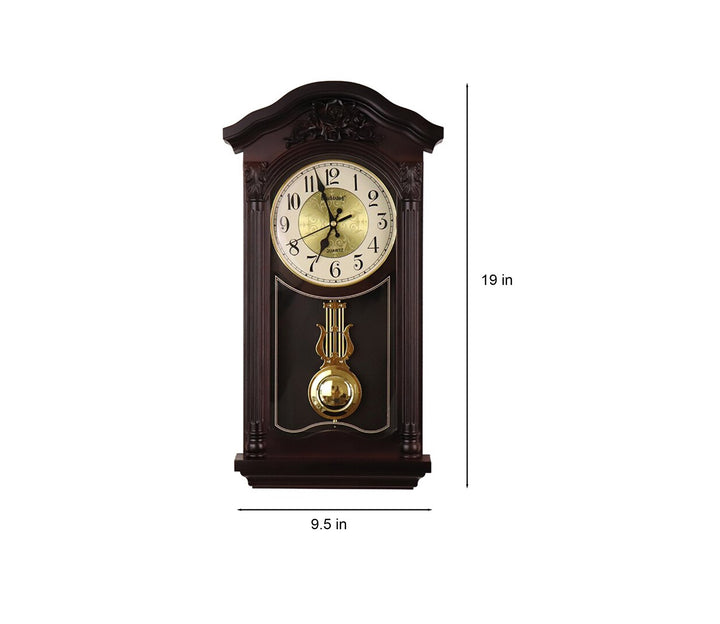 Black Pendulum Wall Clock with Hourly Sound