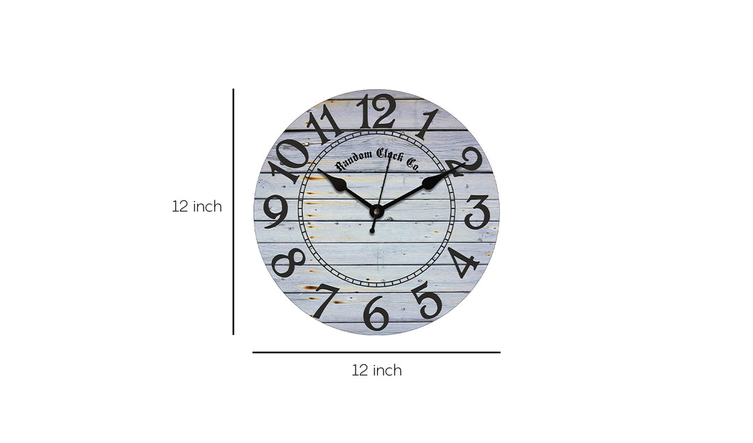 Rustic Gray Wooden Wall Clock