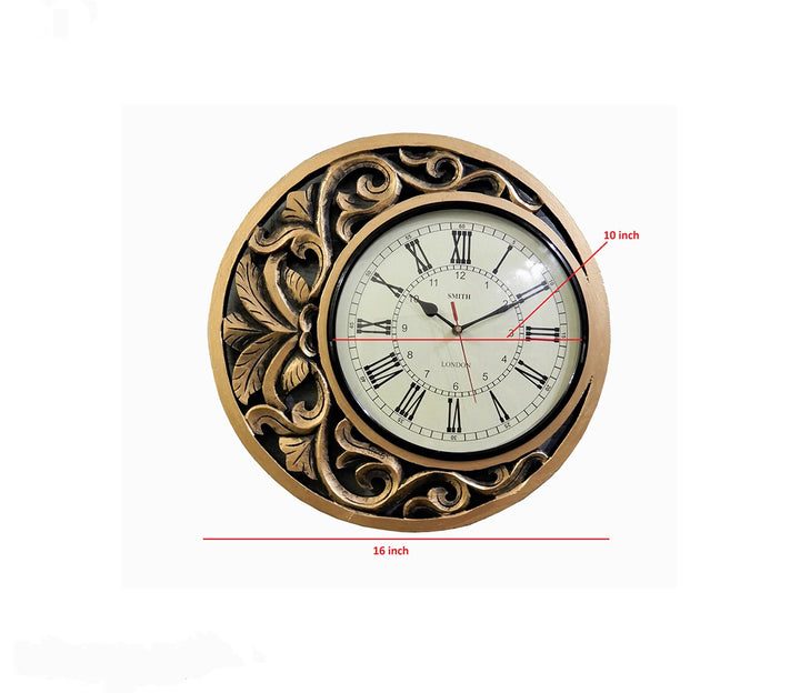 Golden Moon Phases Wooden Wall Clock