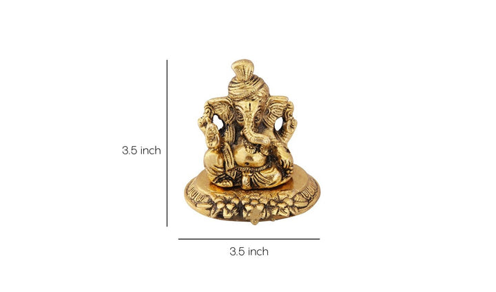 Captivating Antique Gold Plated Ganesha Statue with Turban Design