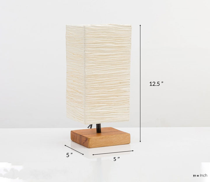 Off-White Banana Fiber Paper Table Lamp (25.4 cm H)
