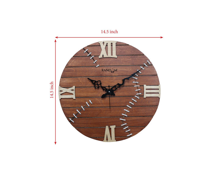 Rustic Brown Wooden Wall Clock