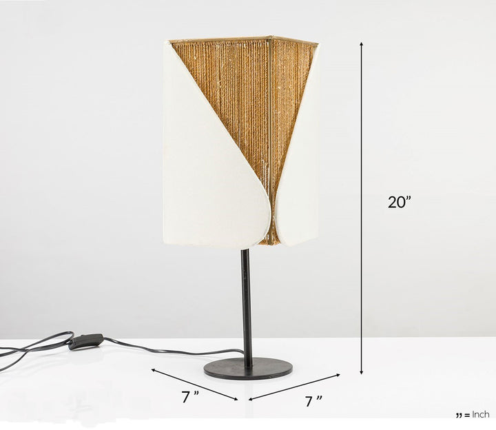 Banana Rope Shade Metal Table Lamp