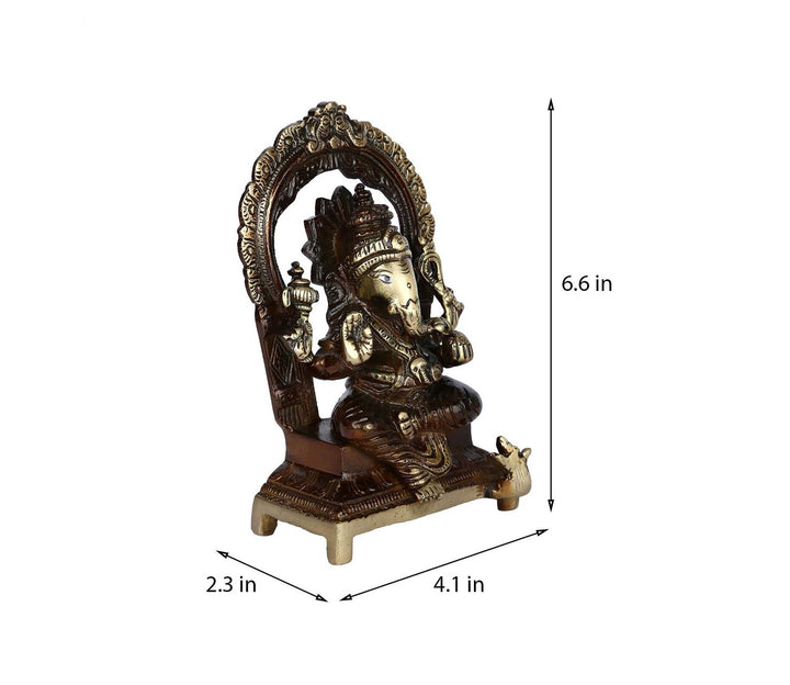 Ornate Brass Figurine on a Throne