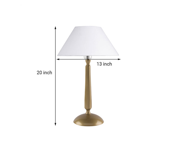 Gold Brushed Table Lamp with White Shade