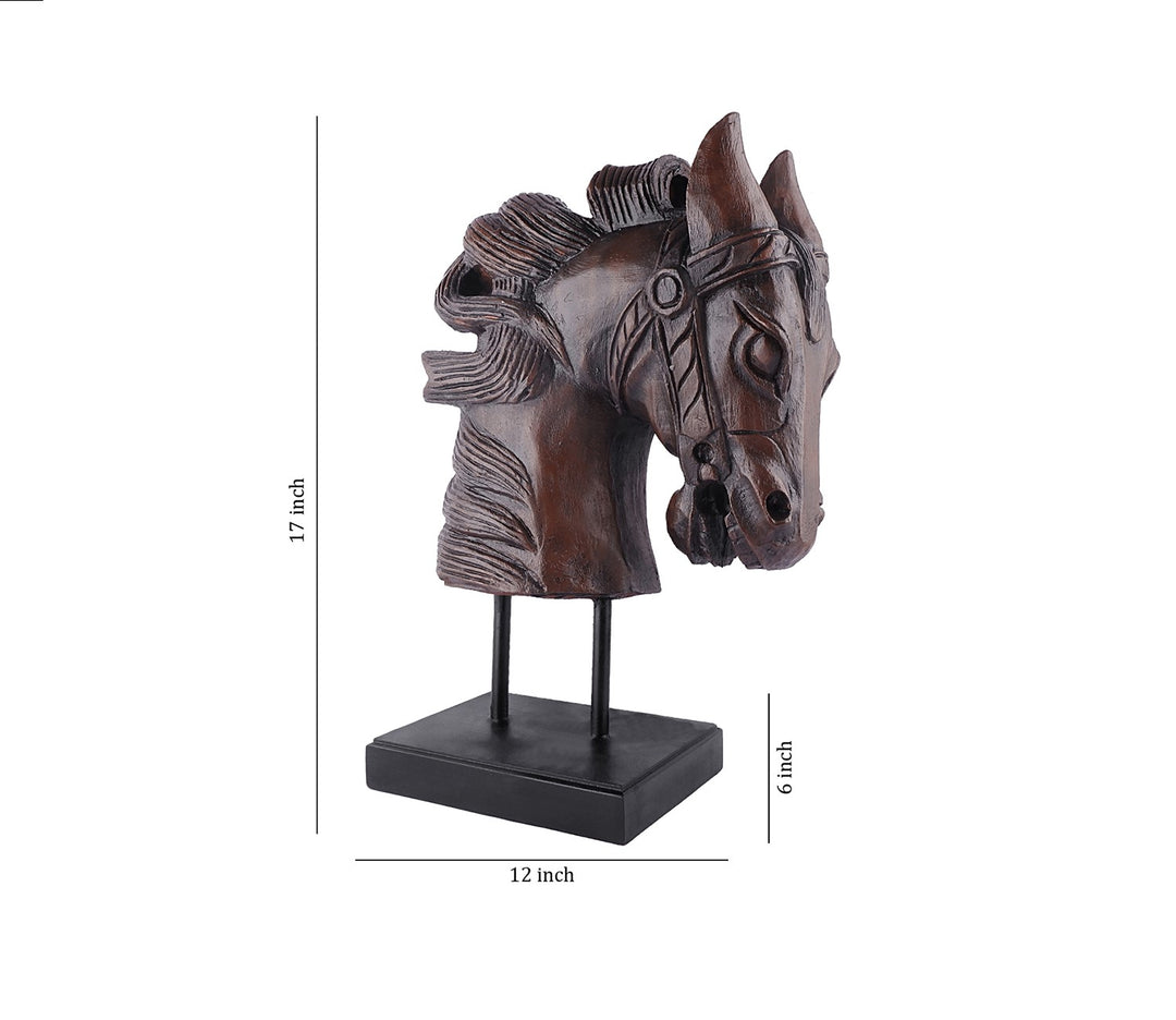 Brown Antique Feng Shui Horse Sculpture | Brown Premium Antique Feng Shui Horse