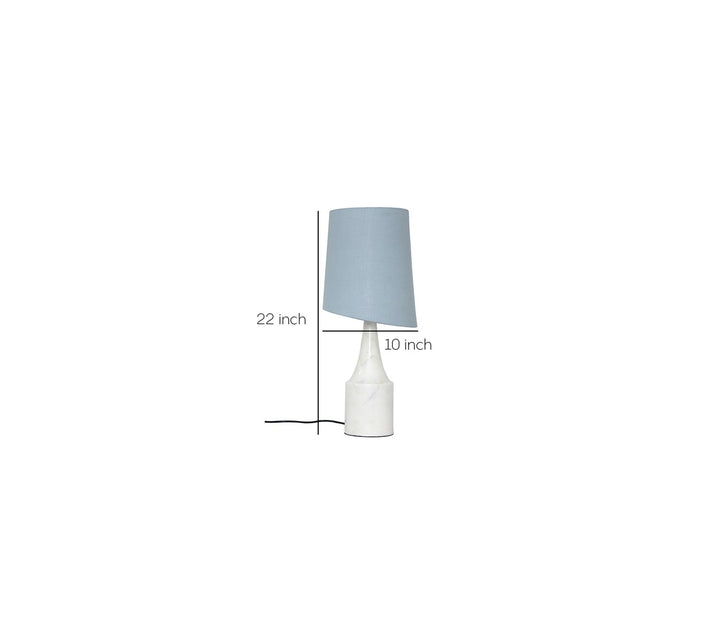 Gray Slant Fabric Shade Lamp with Premium Marble Base