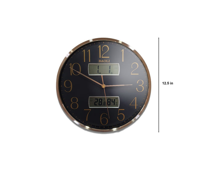 Black Environmental Monitoring Wall Clock