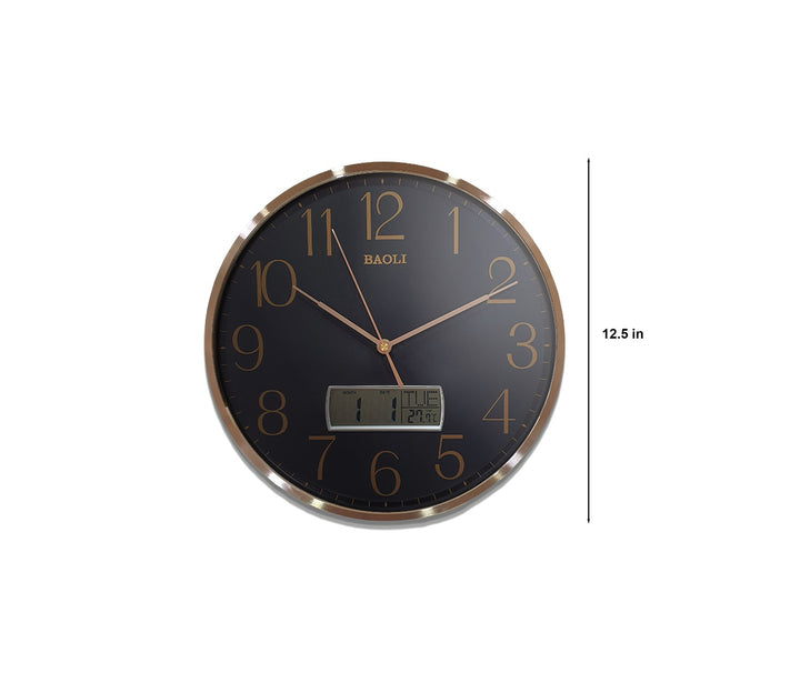 Black Dual Display Wall Clock