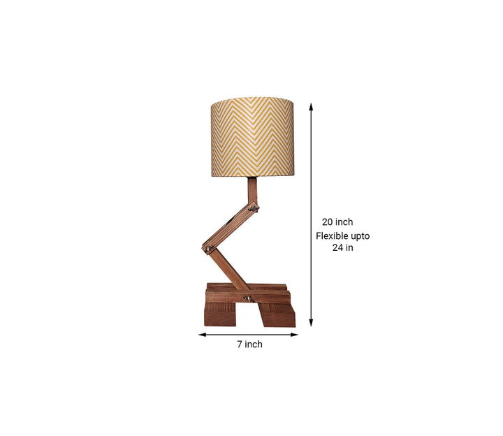 Adjustable Brown Wooden Table Lamp