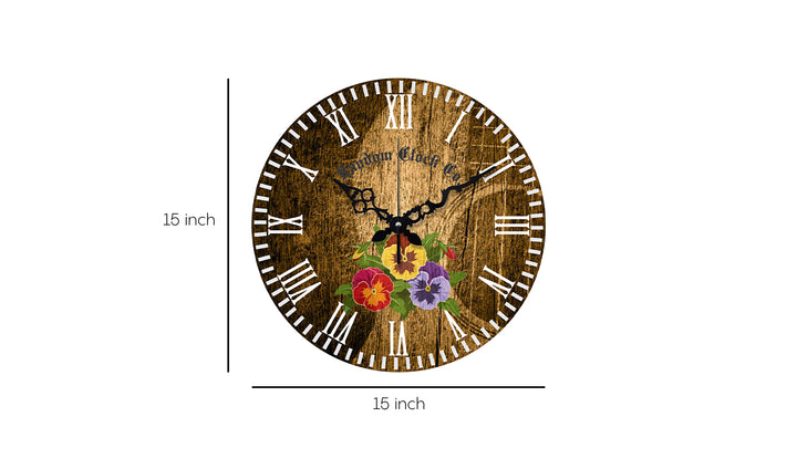 Rustic Radiant Wooden Wall Clock 15-Inch