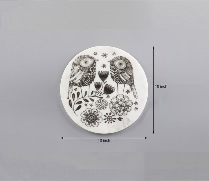 White Owlicious Marble Decorative Wall Plate