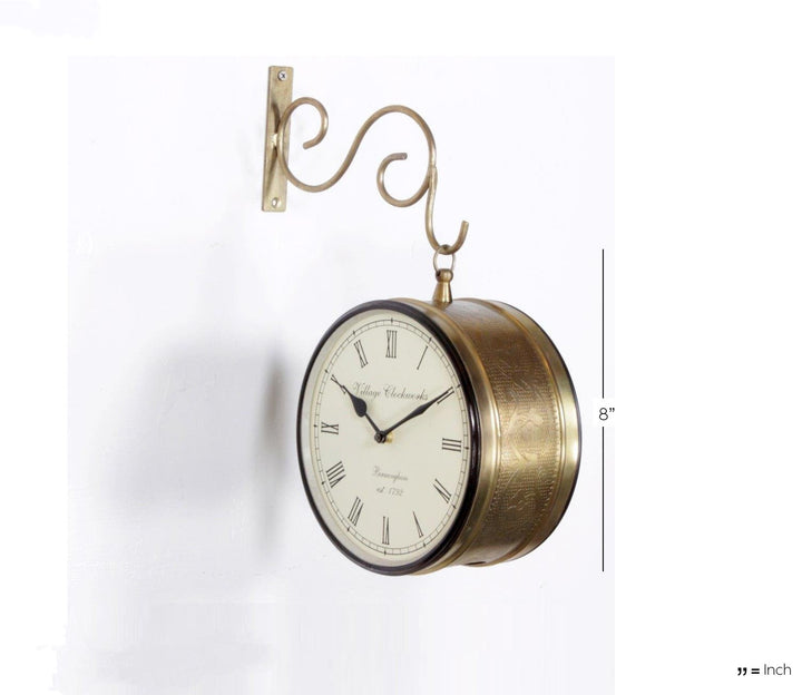 Large Gold Double Sided Wall Clock