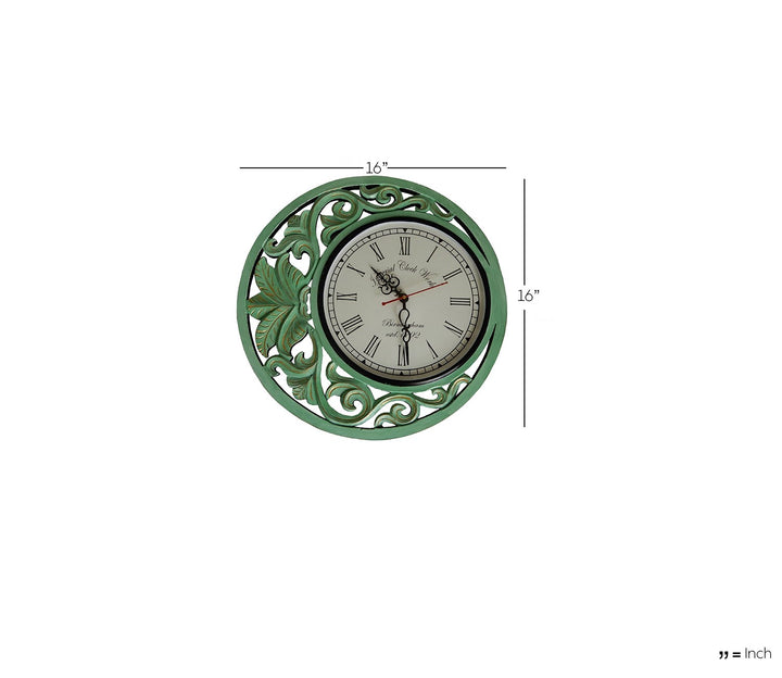 Elegant Mint Green Wooden Wall Clock