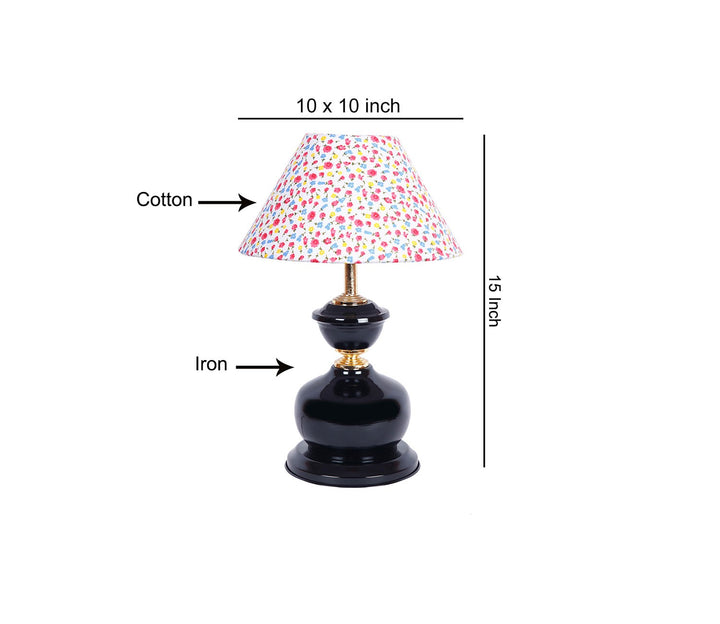 Table Lamp with Multicolored Fabric Shade