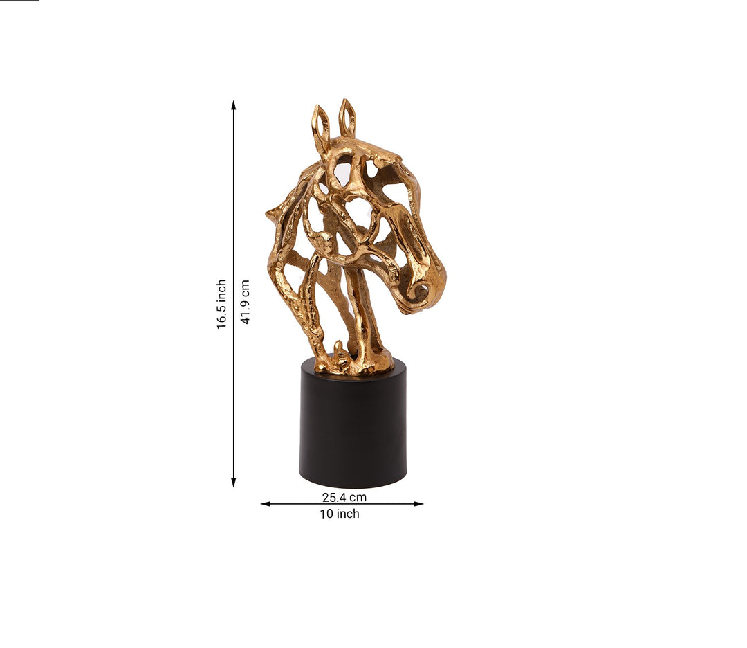 Golden Stallion with Black Base Figurine | Golden Stallion With Black Base