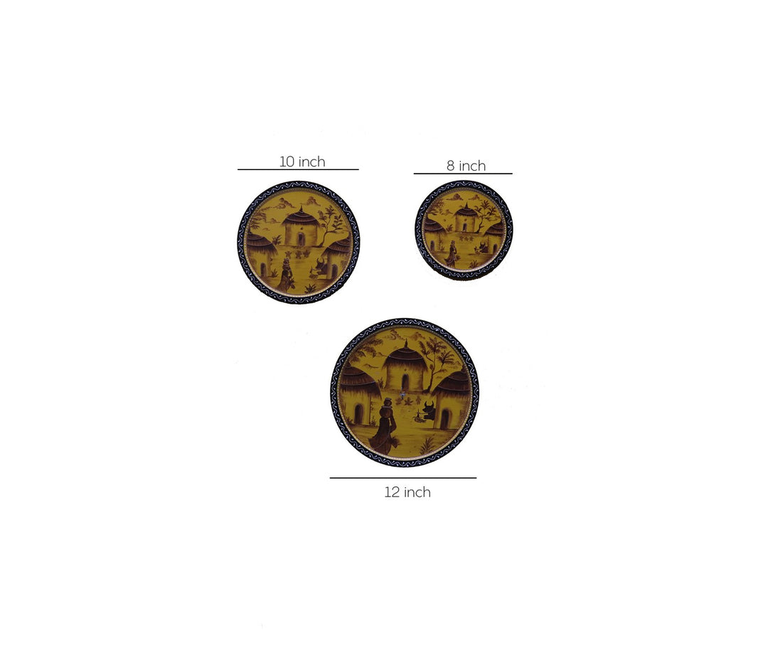 Bumblebee Delight MDF Wood Decorative Wall Plate Set
