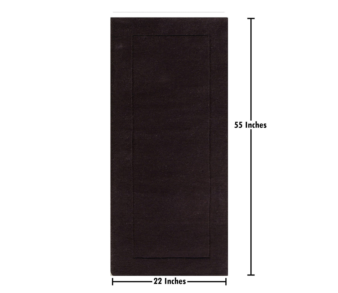 Classic Brown Hand-Tufted Wool Runner