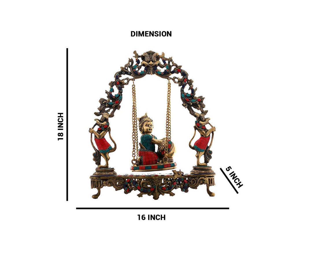 Ornate Brass Figurine on a Swing