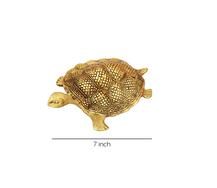 Antique Gold Plated Tortoise Figurine | Tortoise Big Antique Gold Plated in Metal