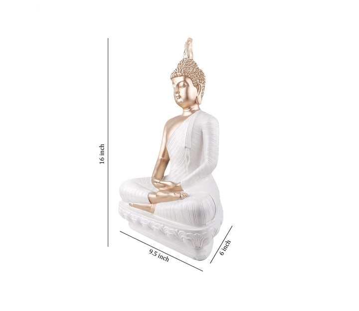 Elegant White Buddha Figurine