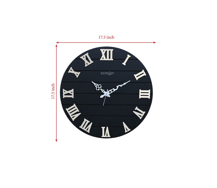 Large Wooden Wall Clock with Roman Numerals