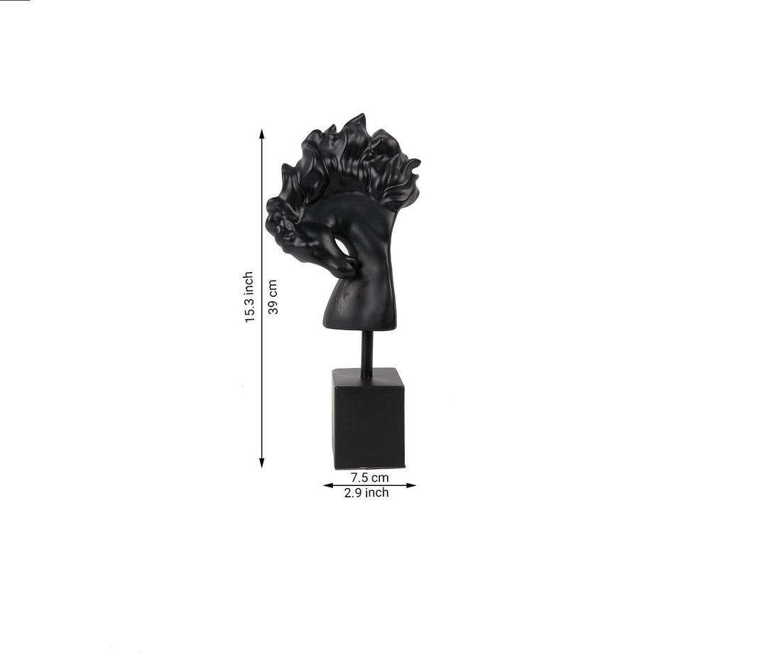Black Resin Twin Figurine (Small) - Contemporary Decor Accent | Resin Twin Figurine (Black, S)