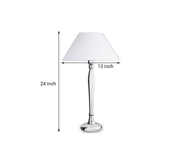Royal Ovoid Chrome Table Lamp with White Cone Shade