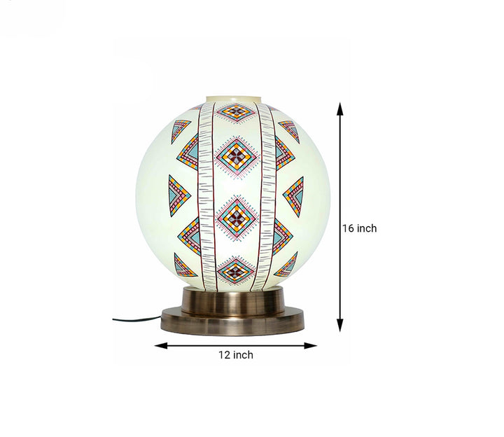 Elegant Glass Table Lamp with Brass Base