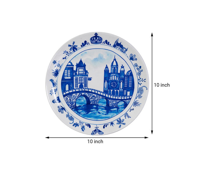 Blue Pottery Ceramic Decorative Wall Plate