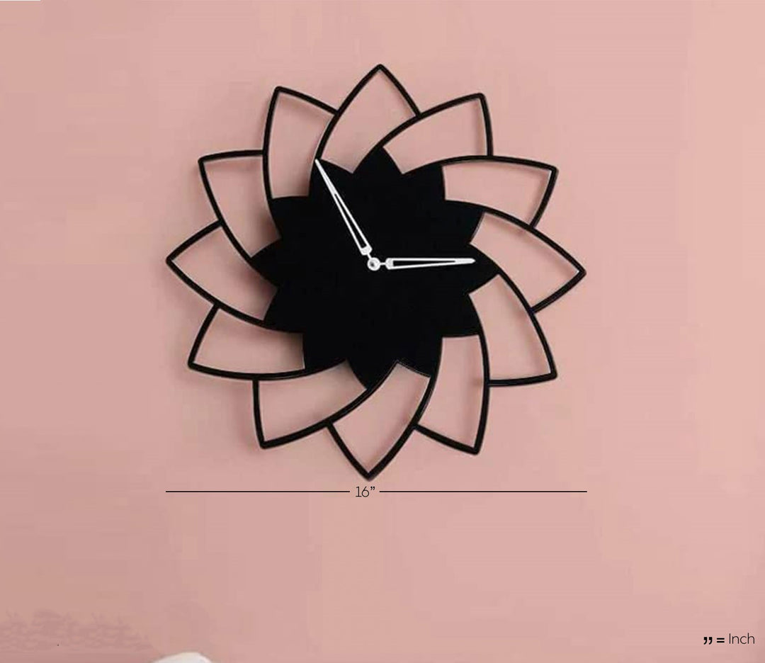 Round Metal Wall Clock Decorative Floral Design