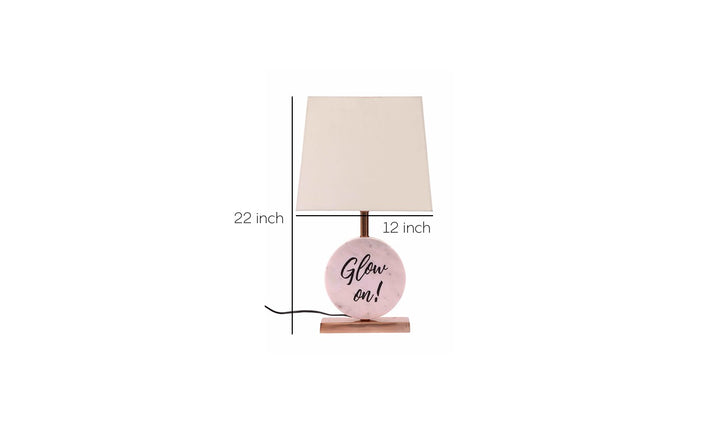 White Shade and Antique Copper Table Lamp