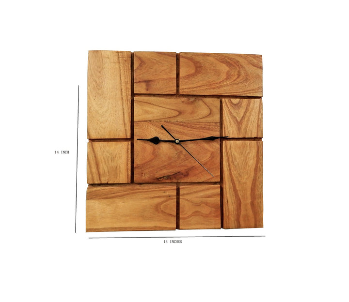 Minimalist Natural Wood Square Wall Clock