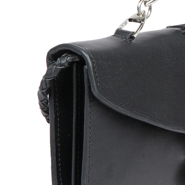 Black Leather Sling Wallet | Unique Black Mel Ranch Sling Wallet
