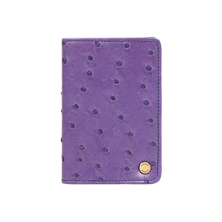 Violet Leather Card Holder | Chic Ostrich Leather Card Holder