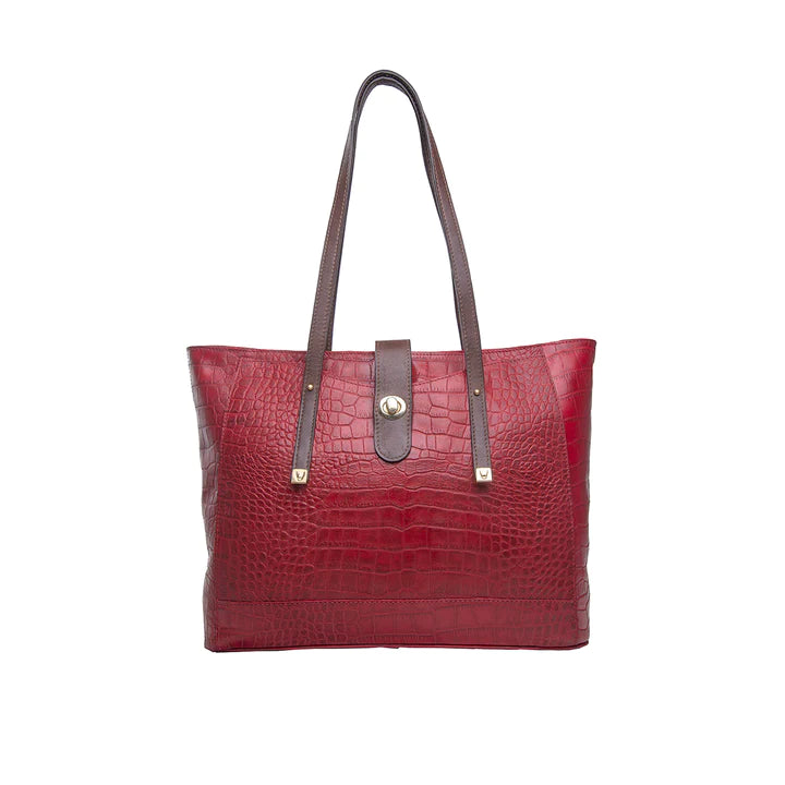 Red Leather Tote Bag | Executive Red Brown Tote