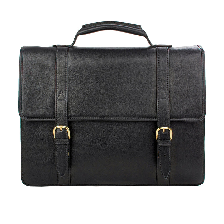 Black Briefcase | Buckle Flap Briefcase