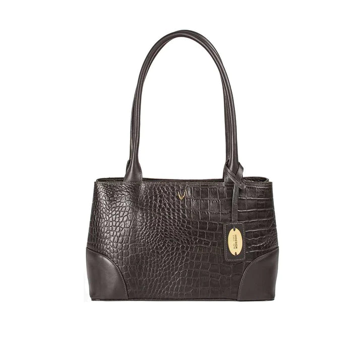 Brown Leather Tote Bag | Elegant Croco Embossed Tote Bag